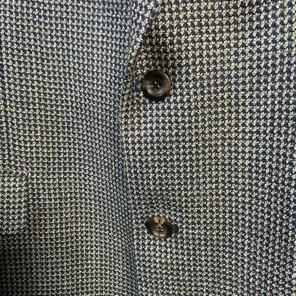 Fiori Men's Suit Jacket Gingham Print 100% Wool Marshall Fields Size 46 Tall - Picture 3 of 11